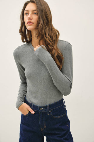 REESE RIBBED LONG SLEEVE TOP
