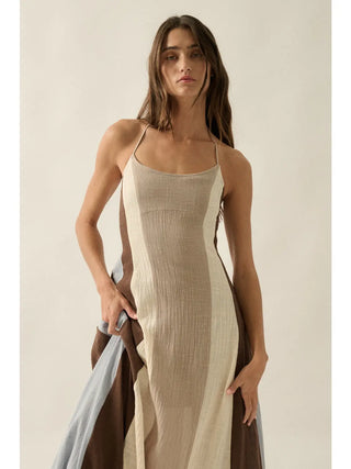 CALISTA COLOR-BLOCK MAXI DRESS