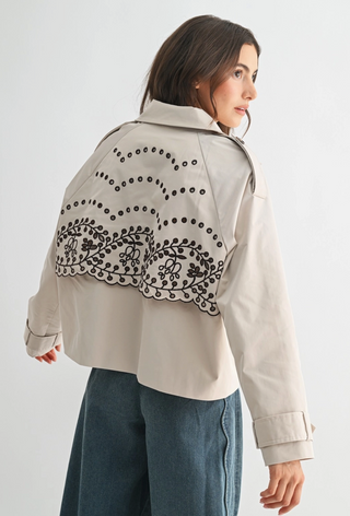 VIVIENNE EMBROIDED TRENCH JACKET