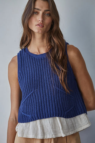 BRIELLE PEPLUM KNIT TOP