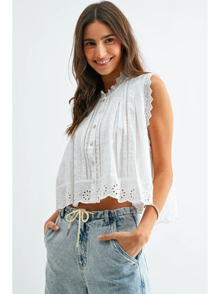 GENEVIEVE EYELET BLOUSE