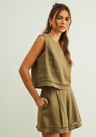 TESSA LINEN STITCH SHORTS