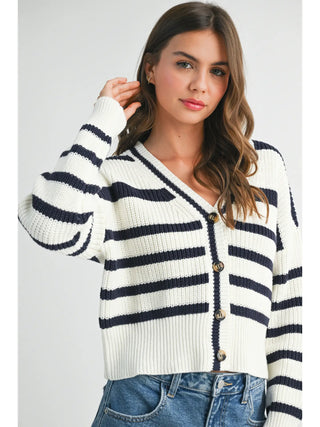 COLETTE STRIPED CARDIGAN