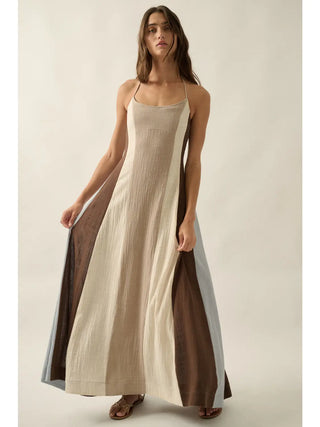 CALISTA COLOR-BLOCK MAXI DRESS