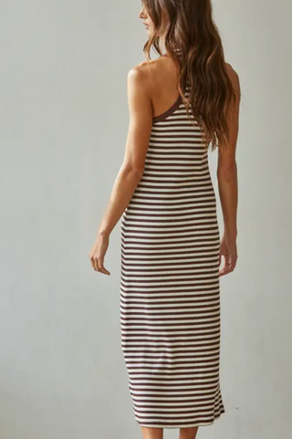 FELICITY STRIPED MIDI DRESS