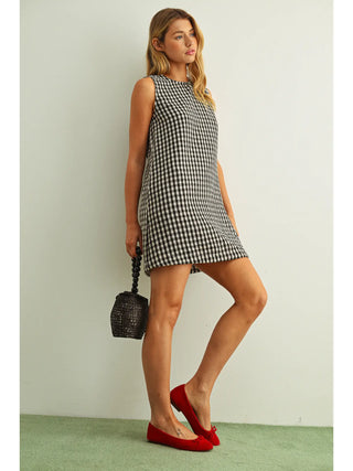 PENELOPE GINGHAM OPEN BACK DRESS