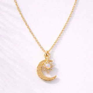 OPAL MOON + STAR NECKLACE