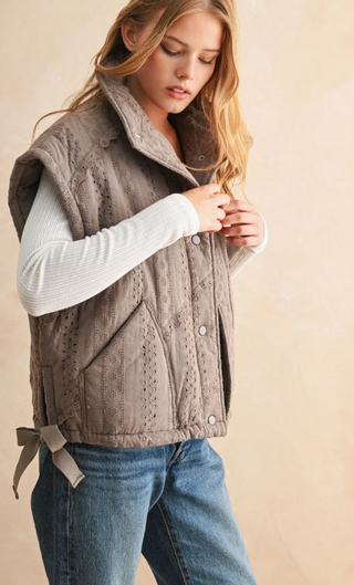 COURTNEY CROCHET PUFFY VEST