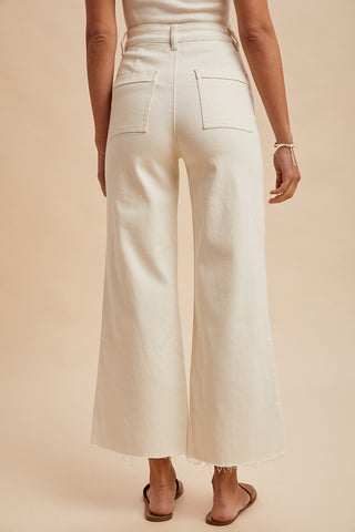 IZZY EYELET WIDE LEG JEANS