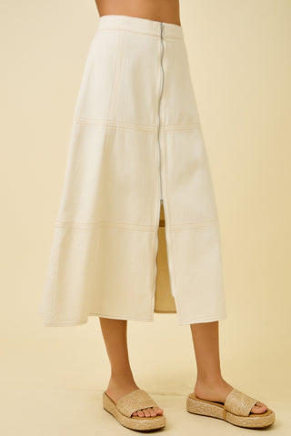 REMY ZIPPER A-LINE DENIM SKIRT