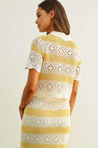 ROSALIE CROCHET KNIT TOP