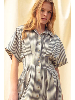 MAXINE STRIPED SHIRT DRESS