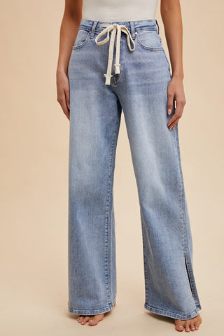ALICE WIDE LEG SLIT JEANS
