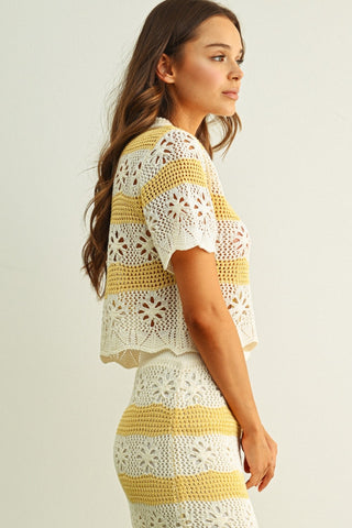 ROSALIE CROCHET KNIT TOP