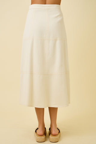 REMY ZIPPER A-LINE DENIM SKIRT