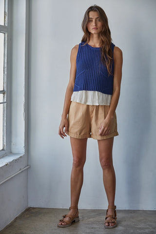 BRIELLE PEPLUM KNIT TOP