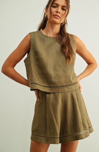 TESSA LINEN STITCH TOP