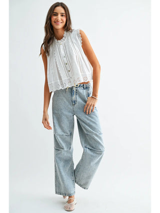 GENEVIEVE EYELET BLOUSE