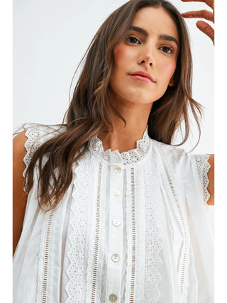 GENEVIEVE EYELET BLOUSE