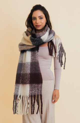 ADDIE PLAID BLANKET SCARF