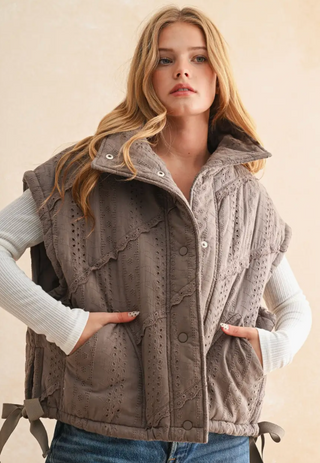 COURTNEY CROCHET PUFFY VEST