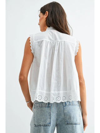 GENEVIEVE EYELET BLOUSE