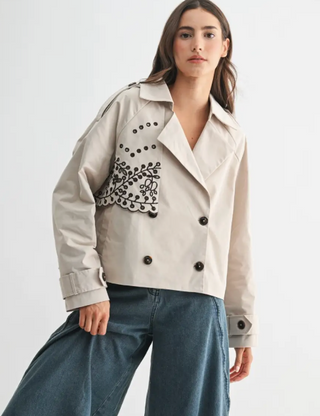 VIVIENNE EMBROIDED TRENCH JACKET