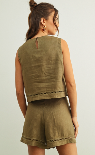 TESSA LINEN STITCH TOP