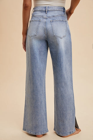 ALICE WIDE LEG SLIT JEANS