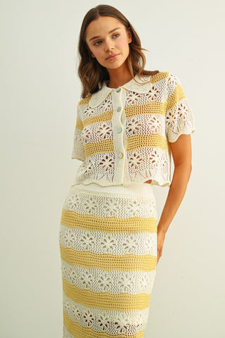 ROSALIE CROCHET KNIT TOP