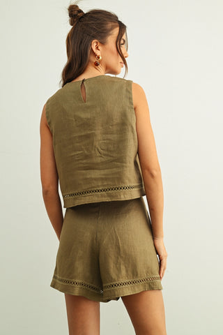 TESSA LINEN STITCH SHORTS