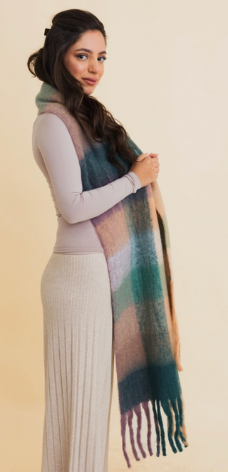 ADDIE PLAID BLANKET SCARF