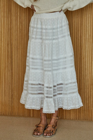 LILIA EYELET MAXI SKIRT