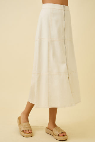 REMY ZIPPER A-LINE DENIM SKIRT