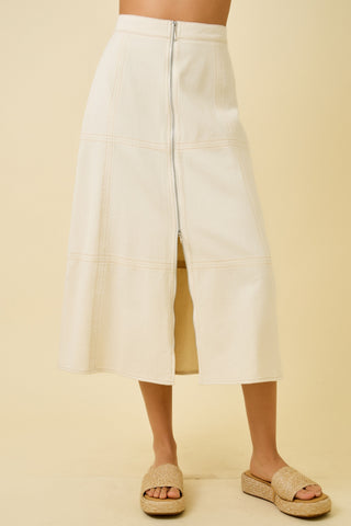 REMY ZIPPER A-LINE DENIM SKIRT