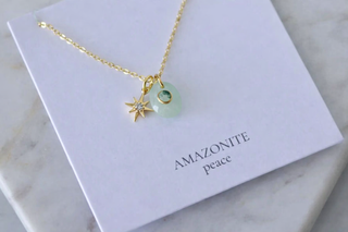 AMAZONITE MOSS AGATE STAR NECKLACE
