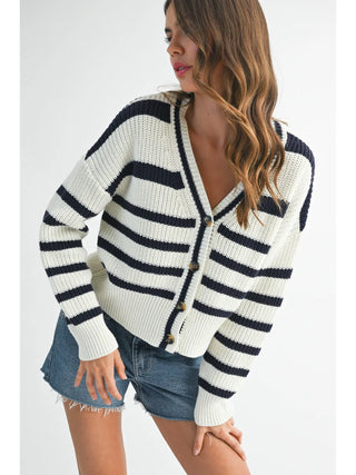 COLETTE STRIPED CARDIGAN
