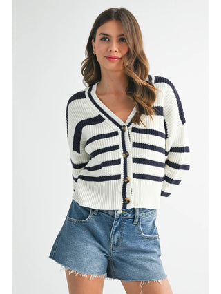 COLETTE STRIPED CARDIGAN