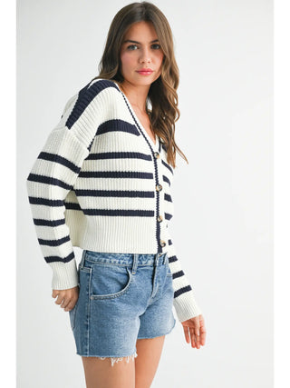 COLETTE STRIPED CARDIGAN