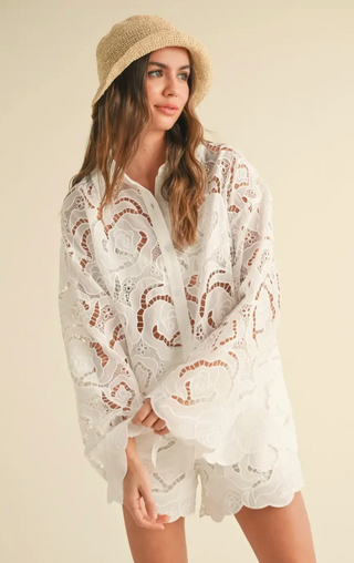 DAISY EYELET FLORAL SHIRT