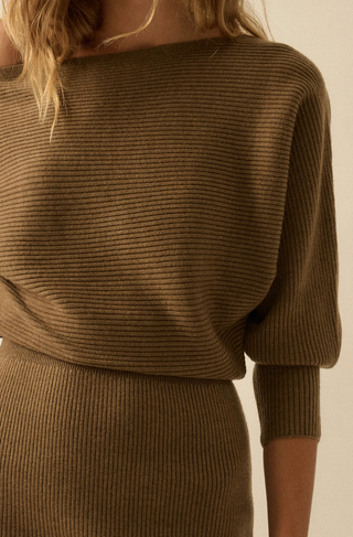 OLIVIA RIBBED SWEATER DRESS