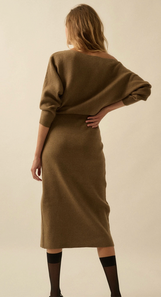 OLIVIA RIBBED SWEATER DRESS