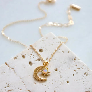 OPAL MOON + STAR NECKLACE