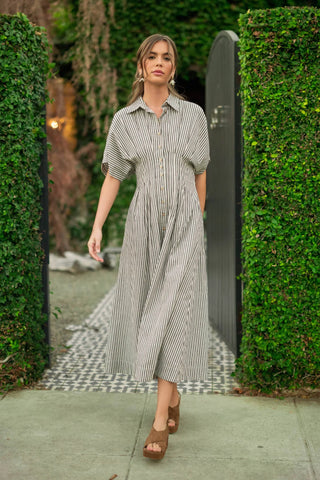MAXINE STRIPED SHIRT DRESS