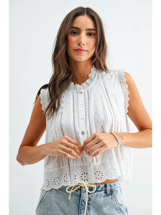 GENEVIEVE EYELET BLOUSE