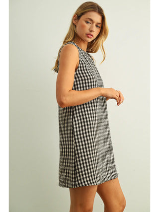 PENELOPE GINGHAM OPEN BACK DRESS