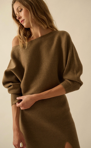 OLIVIA RIBBED SWEATER DRESS