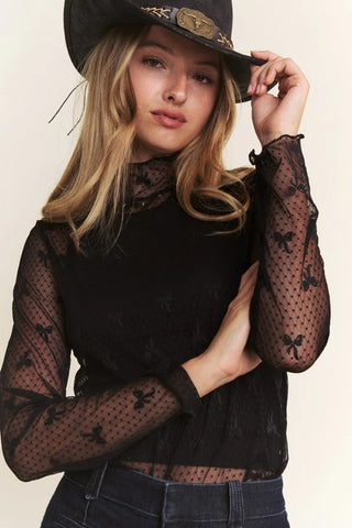 CARLI BOW MESH TOP