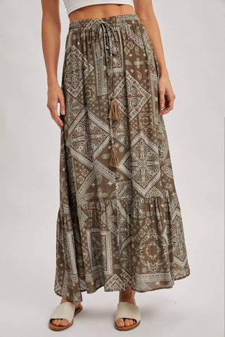 SAYLOR BANDANA MAXI SKIRT
