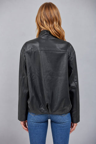 ROXY VEGAN LEATHER BOMBER JACKET